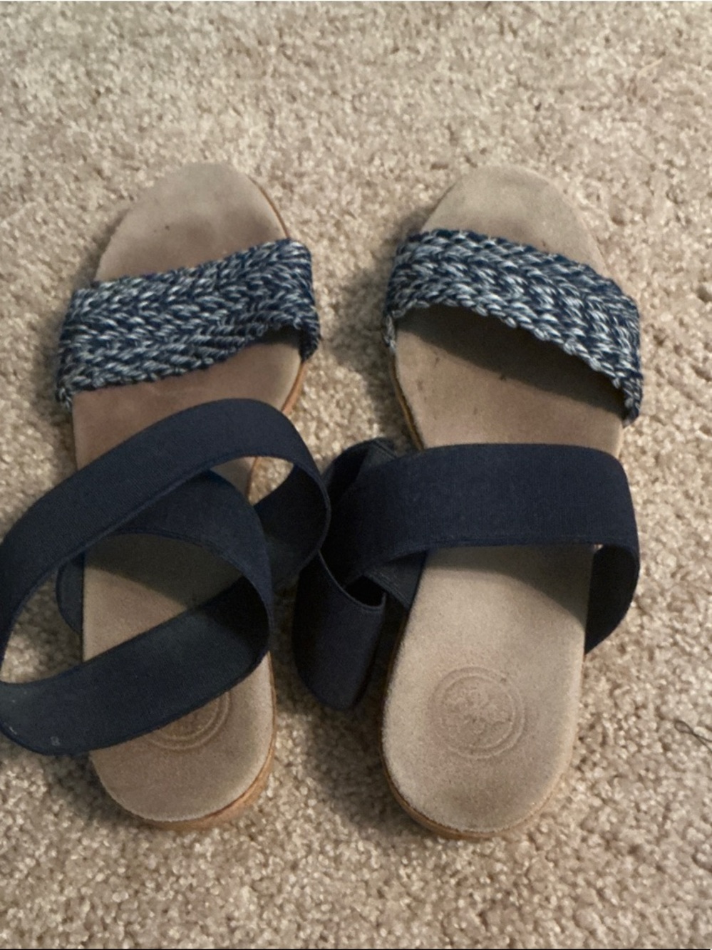 Women’s Navy Braided Strap Sandals
